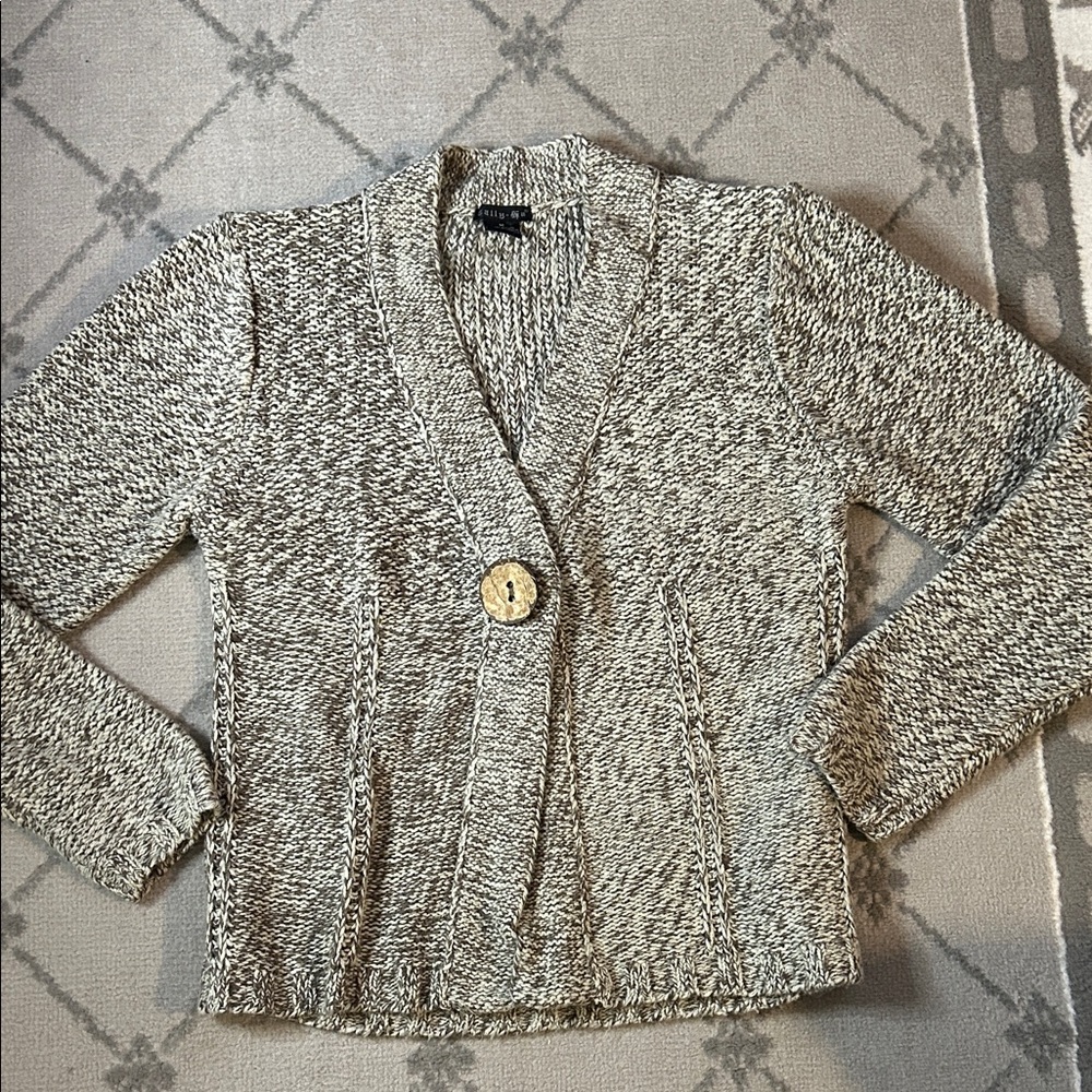 Tally Ho Vintage Cardigan with Wood Button Accent